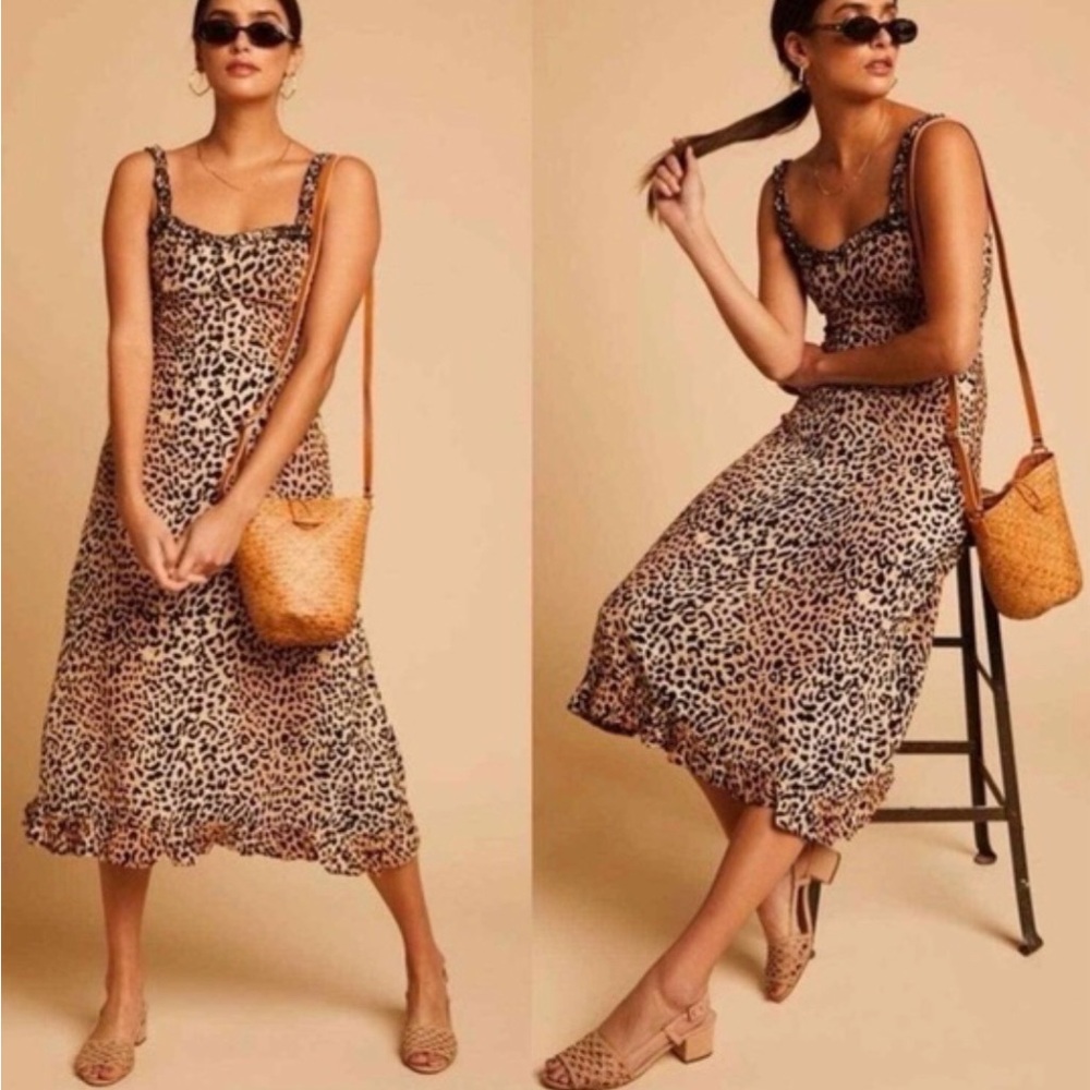 Faithfull the Brand Wild Animal Midi Dress